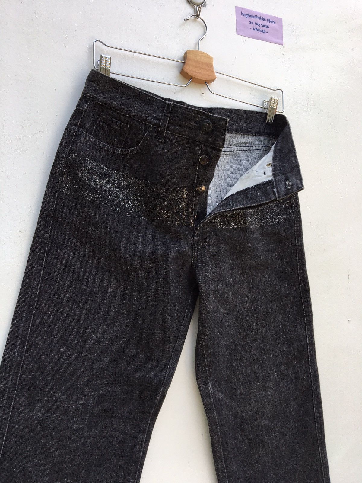 Fendi Vintage 90s FENDI Roma Glitter Jeans Size: US 36 / EU 52 Size US 36 / EU 52 - 5 Thumbnail