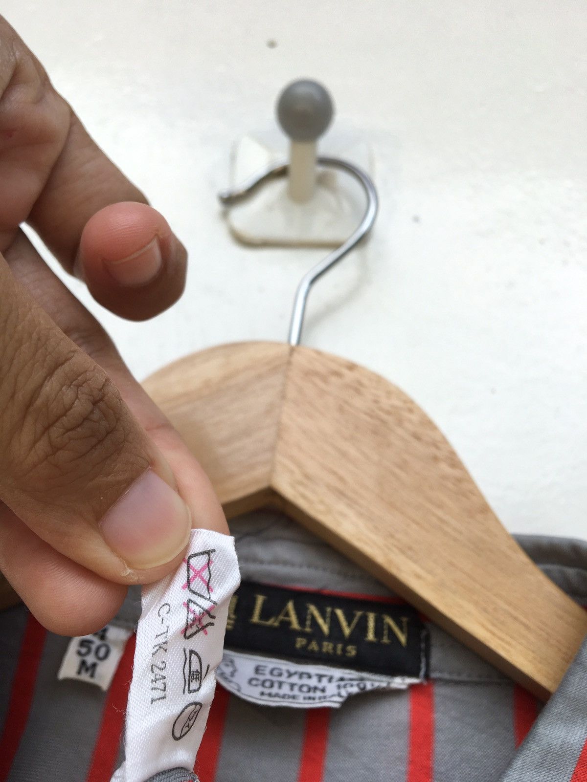 Lanvin Vintage Lanvin Collection Geometric Stripes Collared Shirt Size US M / EU 48-50 / 2 - 10 Thumbnail