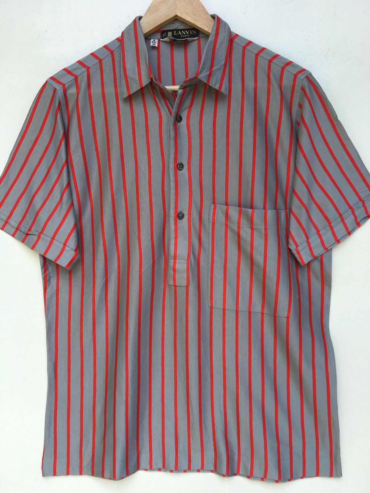 Lanvin Vintage Lanvin Collection Geometric Stripes Collared Shirt Size US M / EU 48-50 / 2 - 4 Thumbnail