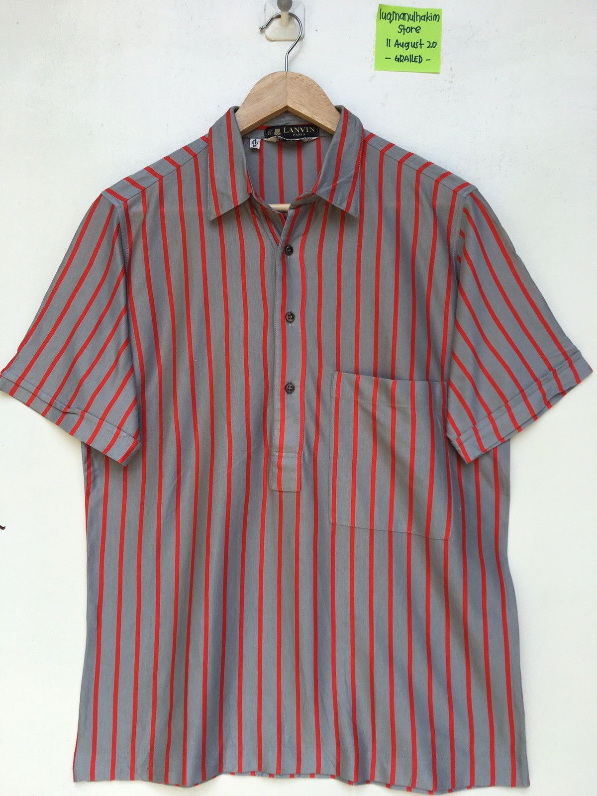 Lanvin Vintage Lanvin Collection Geometric Stripes Collared Shirt Size US M / EU 48-50 / 2 - 1 Thumbnail