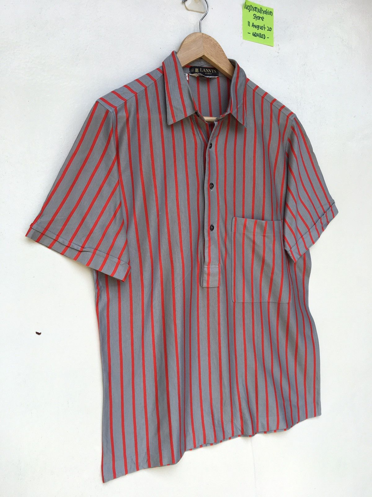 Lanvin Vintage Lanvin Collection Geometric Stripes Collared Shirt Size US M / EU 48-50 / 2 - 2 Thumbnail
