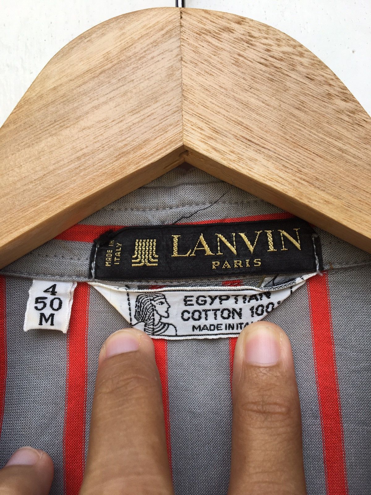 Lanvin Vintage Lanvin Collection Geometric Stripes Collared Shirt Size US M / EU 48-50 / 2 - 8 Thumbnail