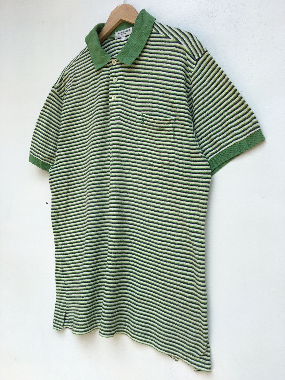 Yves Saint Laurent Vintage YSL Yves Saint Laurent Polo Stripes Shirt Size US L / EU 52-54 / 3 - 5 Thumbnail