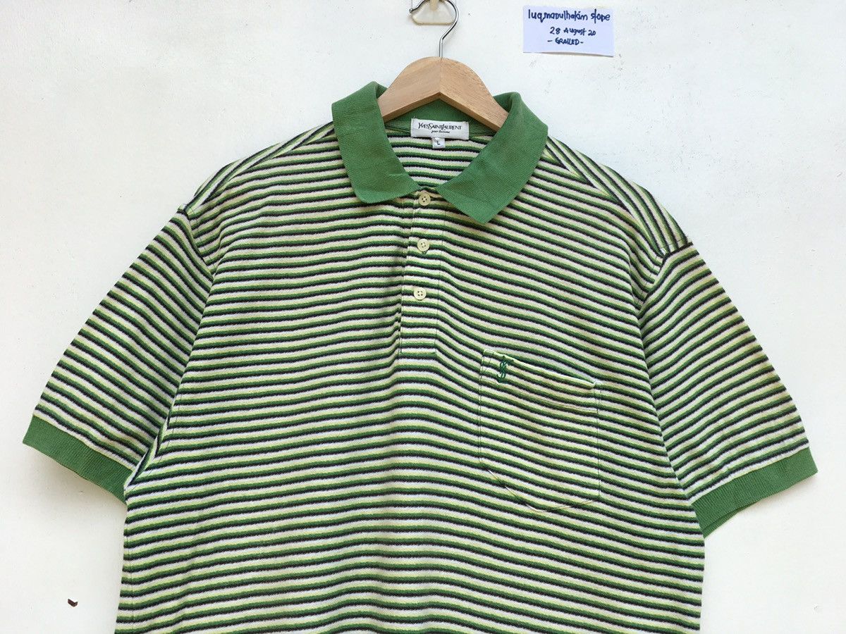 Yves Saint Laurent Vintage YSL Yves Saint Laurent Polo Stripes Shirt Size US L / EU 52-54 / 3 - 2 Thumbnail