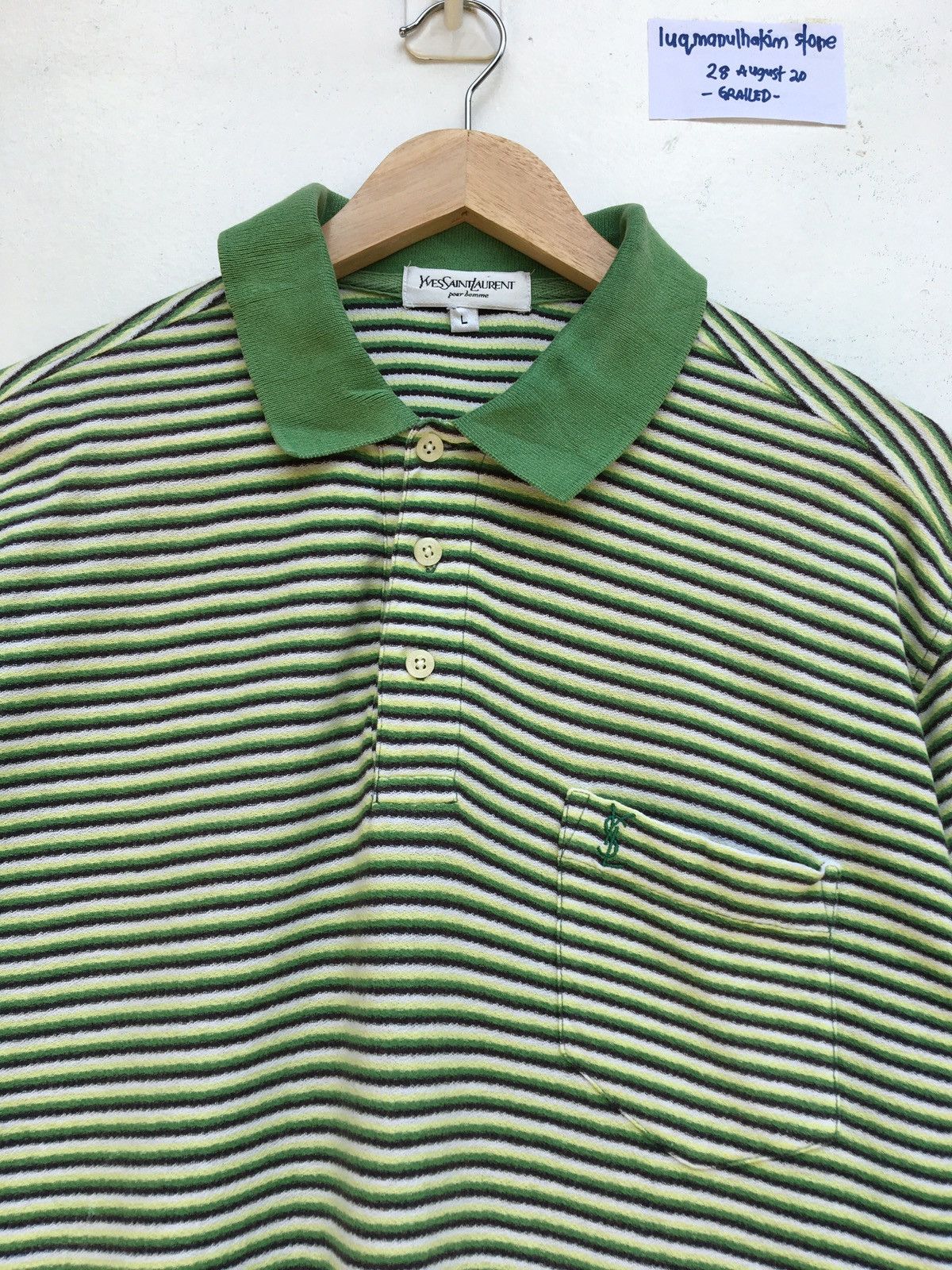 Yves Saint Laurent Vintage YSL Yves Saint Laurent Polo Stripes Shirt Size US L / EU 52-54 / 3 - 6 Thumbnail