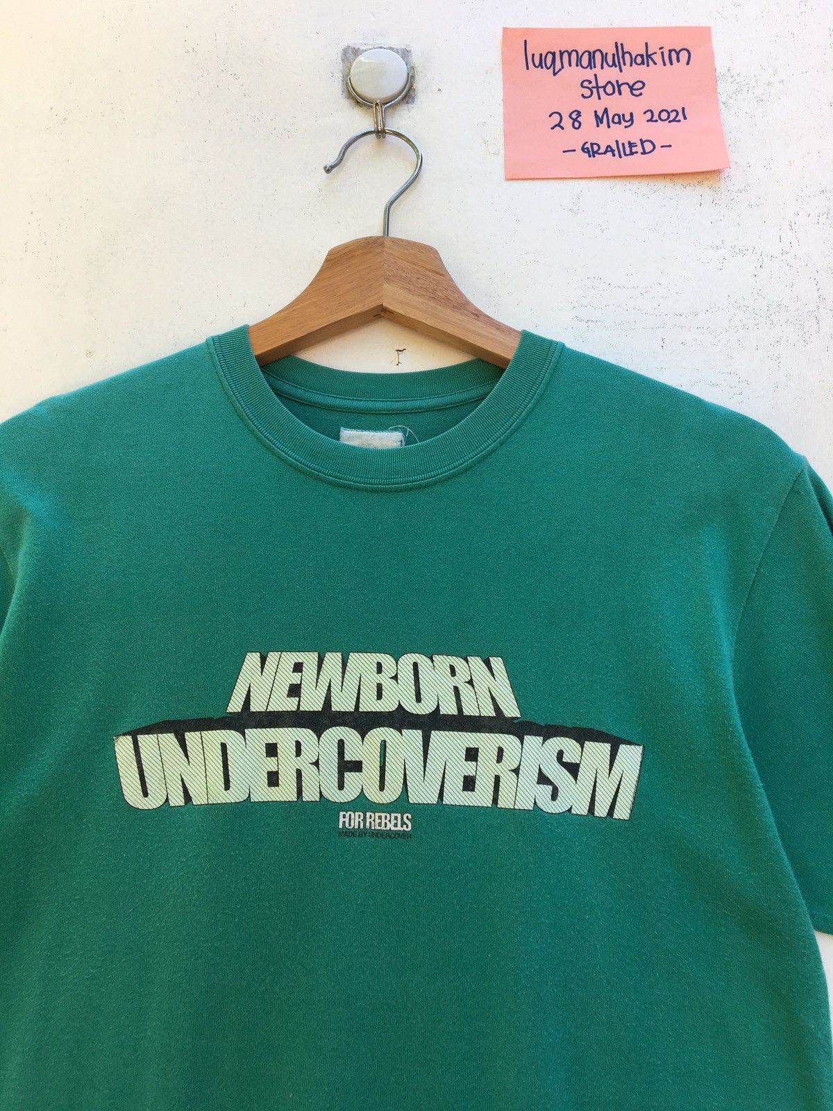 image of Jun Takahashi x Undercover Newborn Undercoverism For Rebels Tshirt in Green, Men's (Size Small)