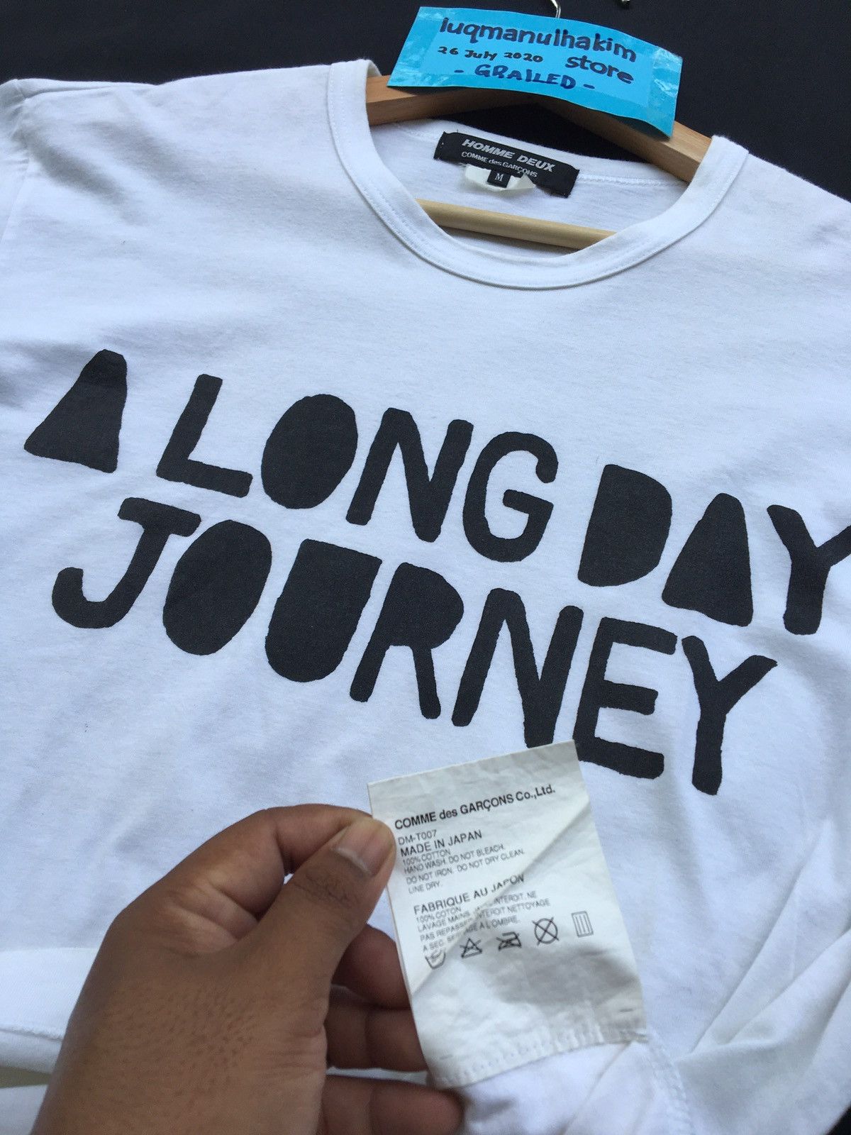 Comme des Garcons CDG Homme Deux ‘A Long Day Journey’ Tee White Size US M / EU 48-50 / 2 - 13 Thumbnail