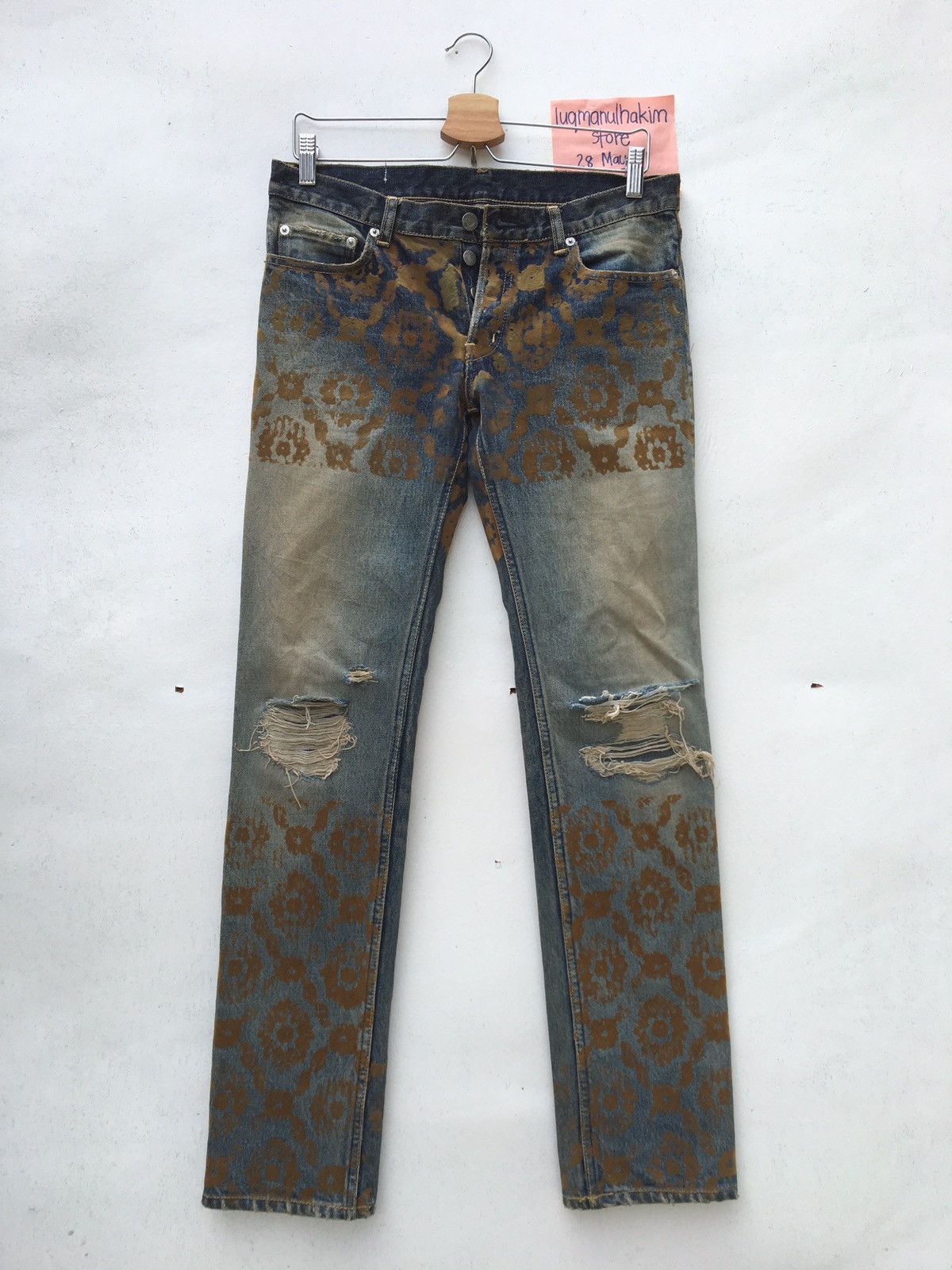 image of Jun Takahashi x Undercover st Undercover Distressed Denim /jeans in Blue, Men's (Size 31)