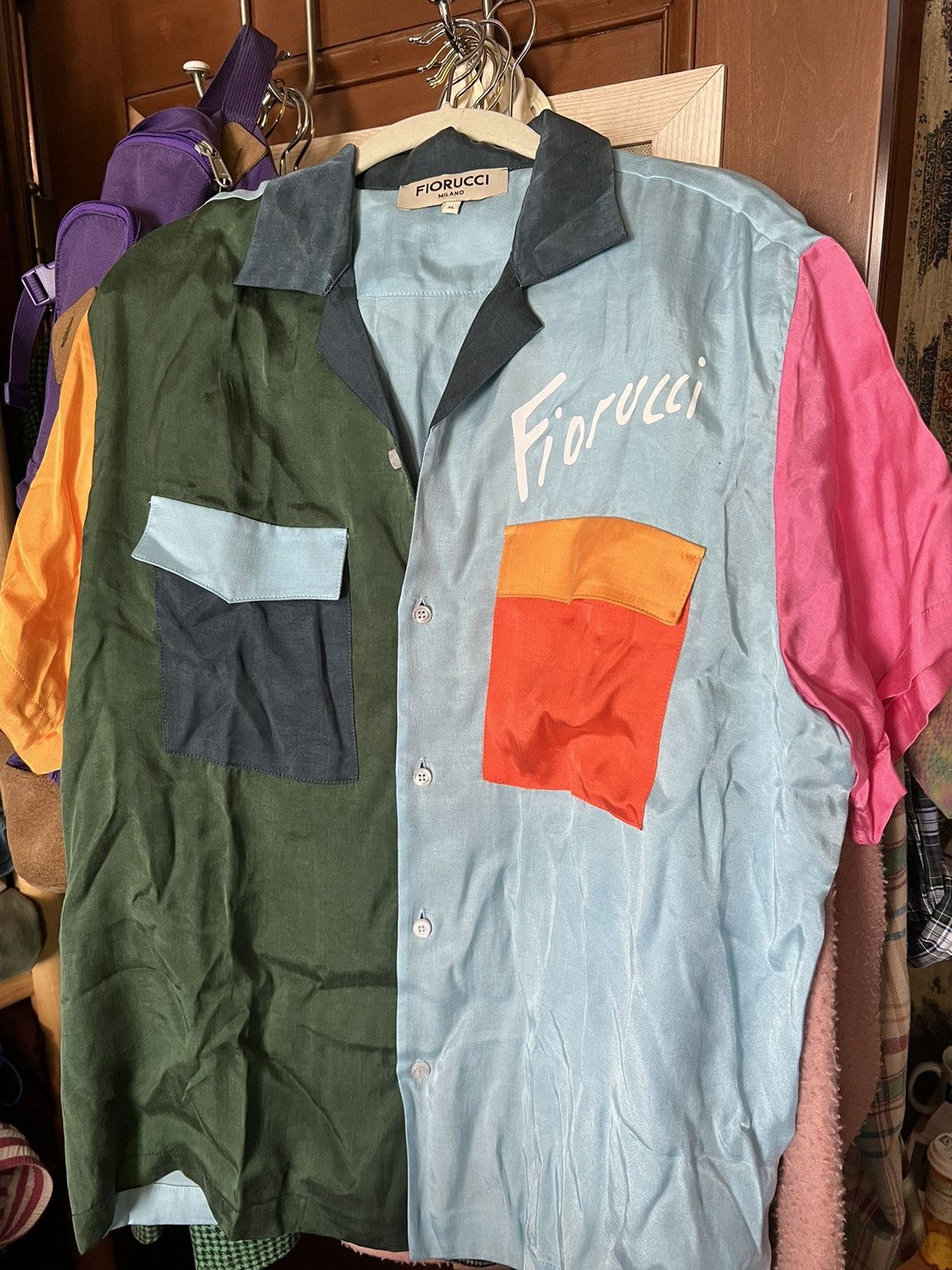 Designer × Fiorucci COLOUR BLOCK BOWLING SHIRT MULTI Size US XL / EU 56 / 4 - 8 Thumbnail