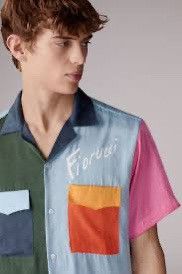Designer × Fiorucci COLOUR BLOCK BOWLING SHIRT MULTI Size US XL / EU 56 / 4 - 6 Thumbnail