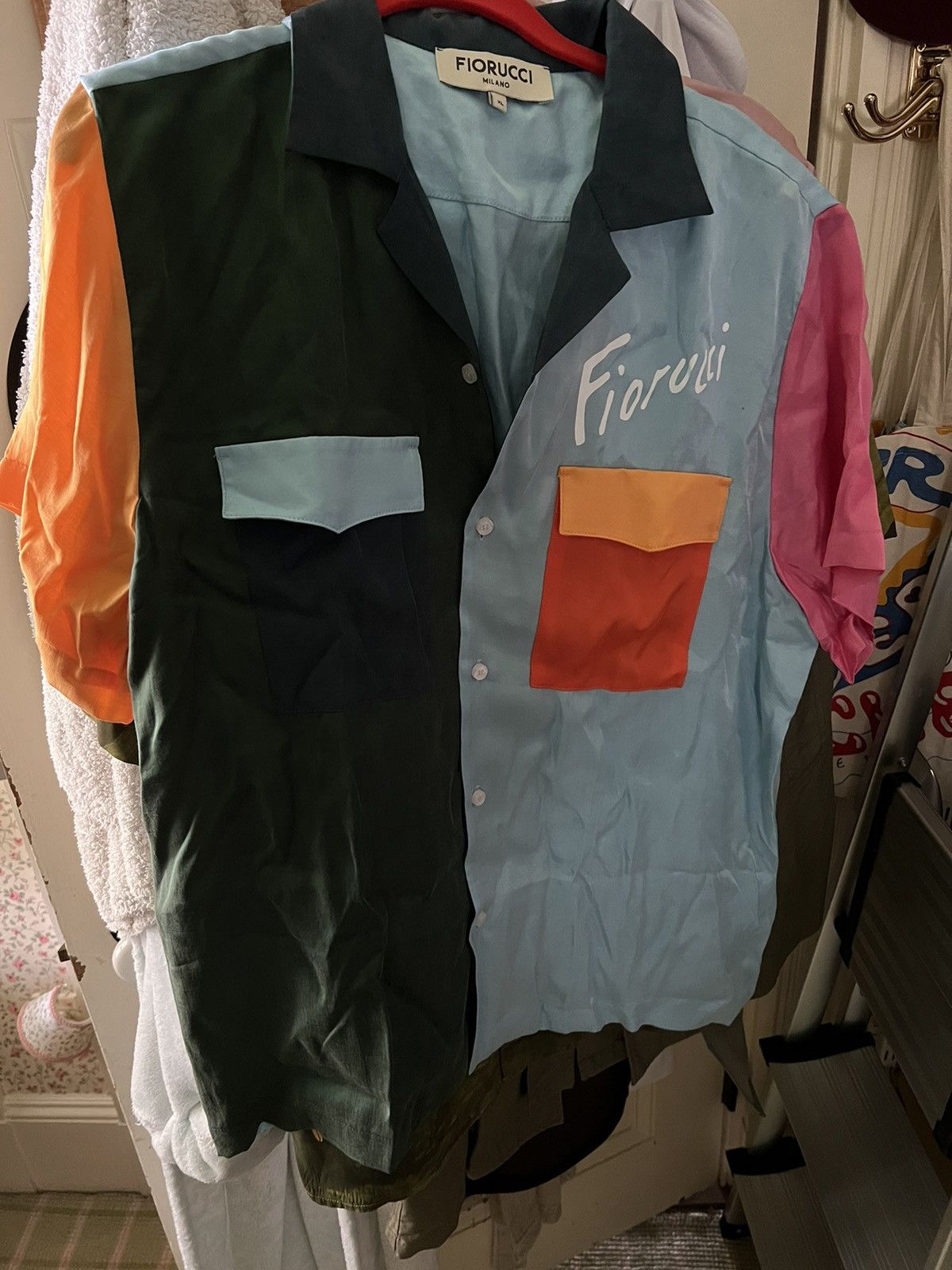 Designer × Fiorucci COLOUR BLOCK BOWLING SHIRT MULTI Size US XL / EU 56 / 4 - 3 Thumbnail