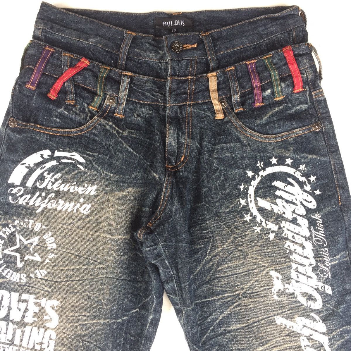 Japanese Brand Vintage Nylaus Double Waist Over Printed Crops Pants Size US 30 / EU 46 - 4 Thumbnail