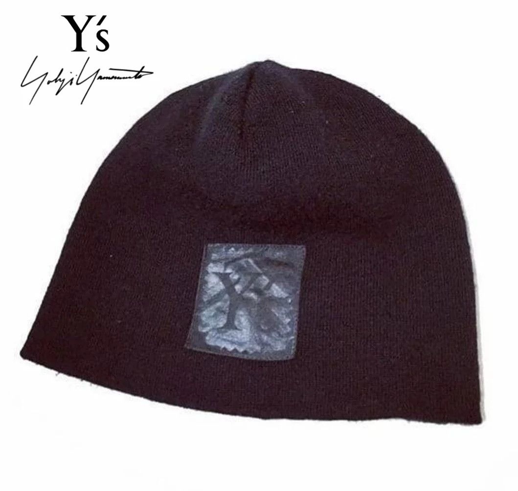 Yohji Yamamoto 💥 Y's by yohji yamamoto beanie black leather logo Size ONE SIZE - 1 Thumbnail