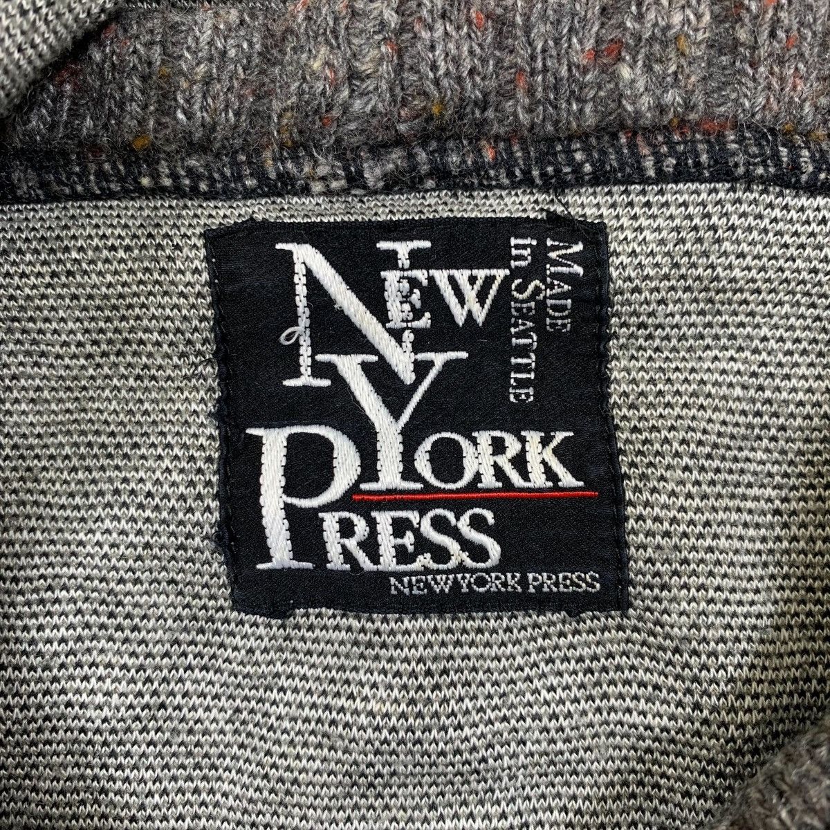 Vintage New York Press Made In Seattle Tartan Fleece Hoodie Pullover Size L / US 10 / IT 46 - 5 Thumbnail