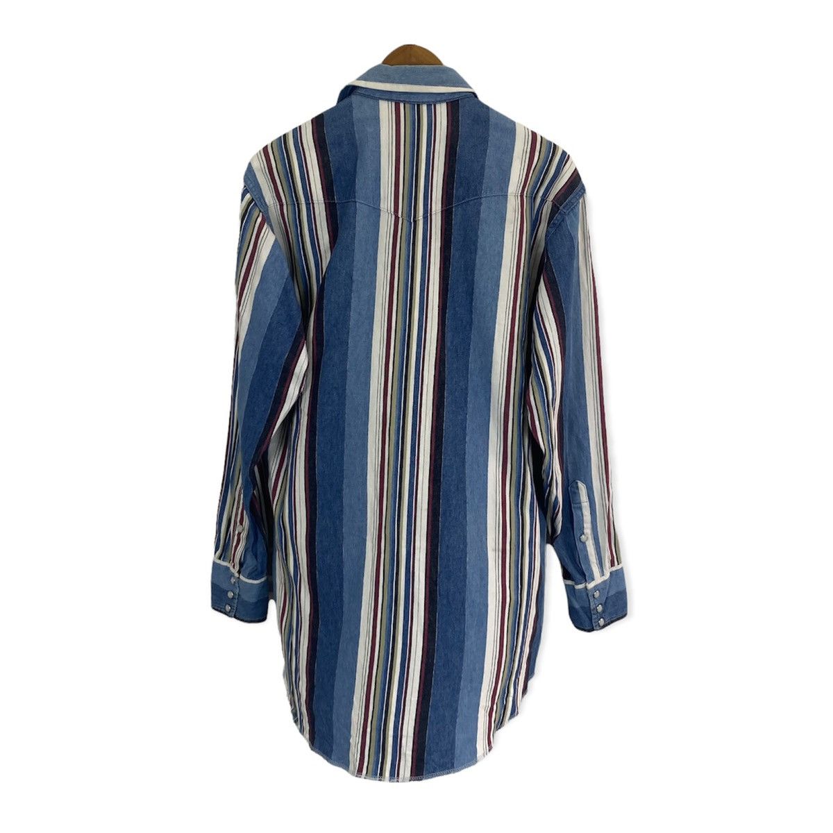 Vintage Vintage Wrangler stripe western wear shirt Size US M / EU 48-50 / 2 - 2 Thumbnail