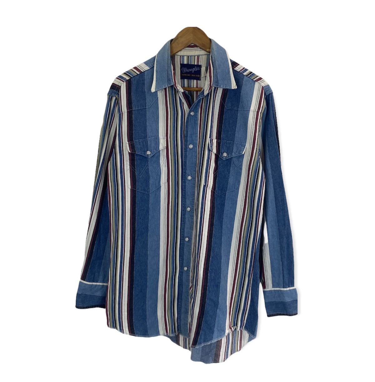 Vintage Vintage Wrangler stripe western wear shirt Size US M / EU 48-50 / 2 - 1 Thumbnail