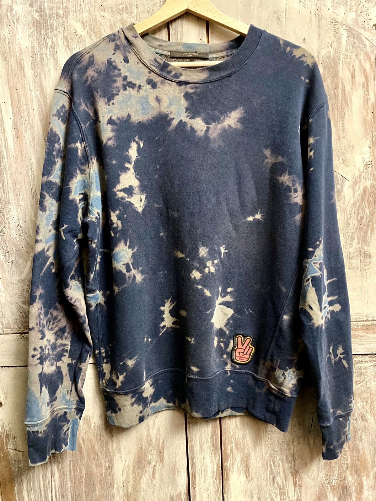 image of Louis Vuitton Tie & Dye Sweatshirt M in Blue, Men's (Size Medium)