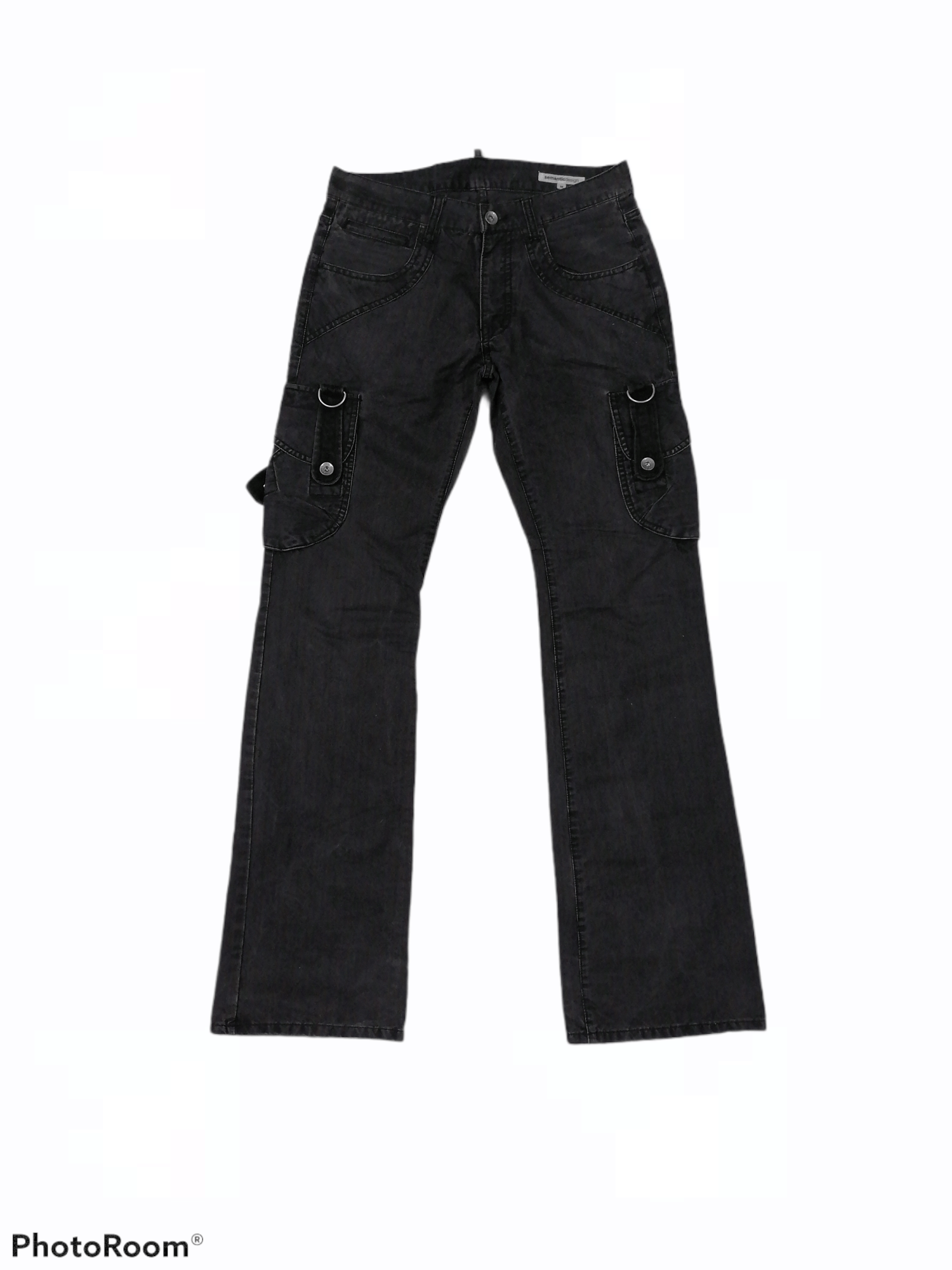 If Six Was Nine SEMANTIC DESIGN BONDAGE PUNK FLARE BOOTCUT FADED