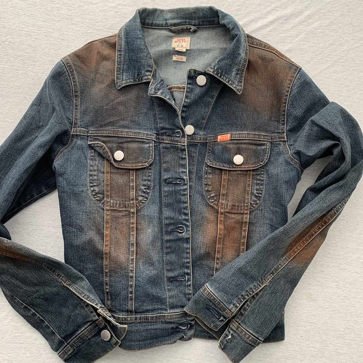 Miss Sixty × Vintage Made in Italy Y2K Denim Jacket! In EUC! Size L / US 10 / IT 46 - 1 Thumbnail
