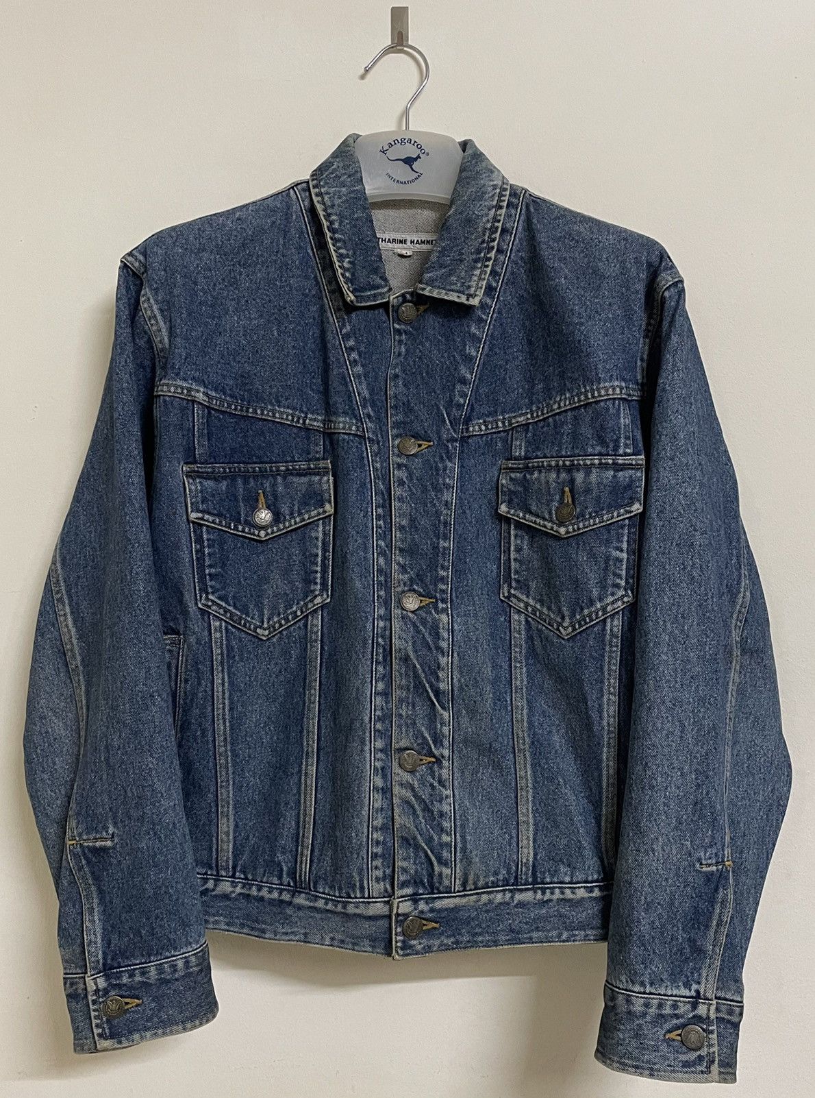 ジャケット・アウター 2000s katharine hamnett london denimcoat Vintage KATHARINE HAMNETT 90s Grunge Jacket Trucker Mens