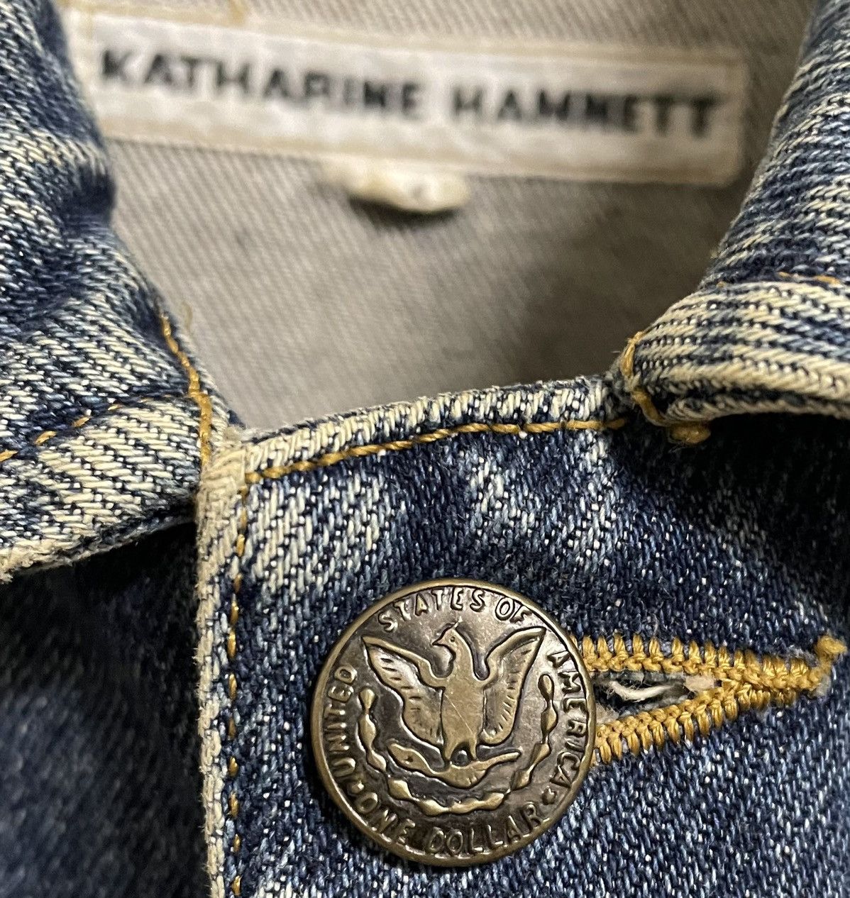 Katharine Hamnett London × Vintage Katharine Hamnett Trucker Denim Jacket Vintage 80’ Size US L / EU 52-54 / 3 - 3 Thumbnail