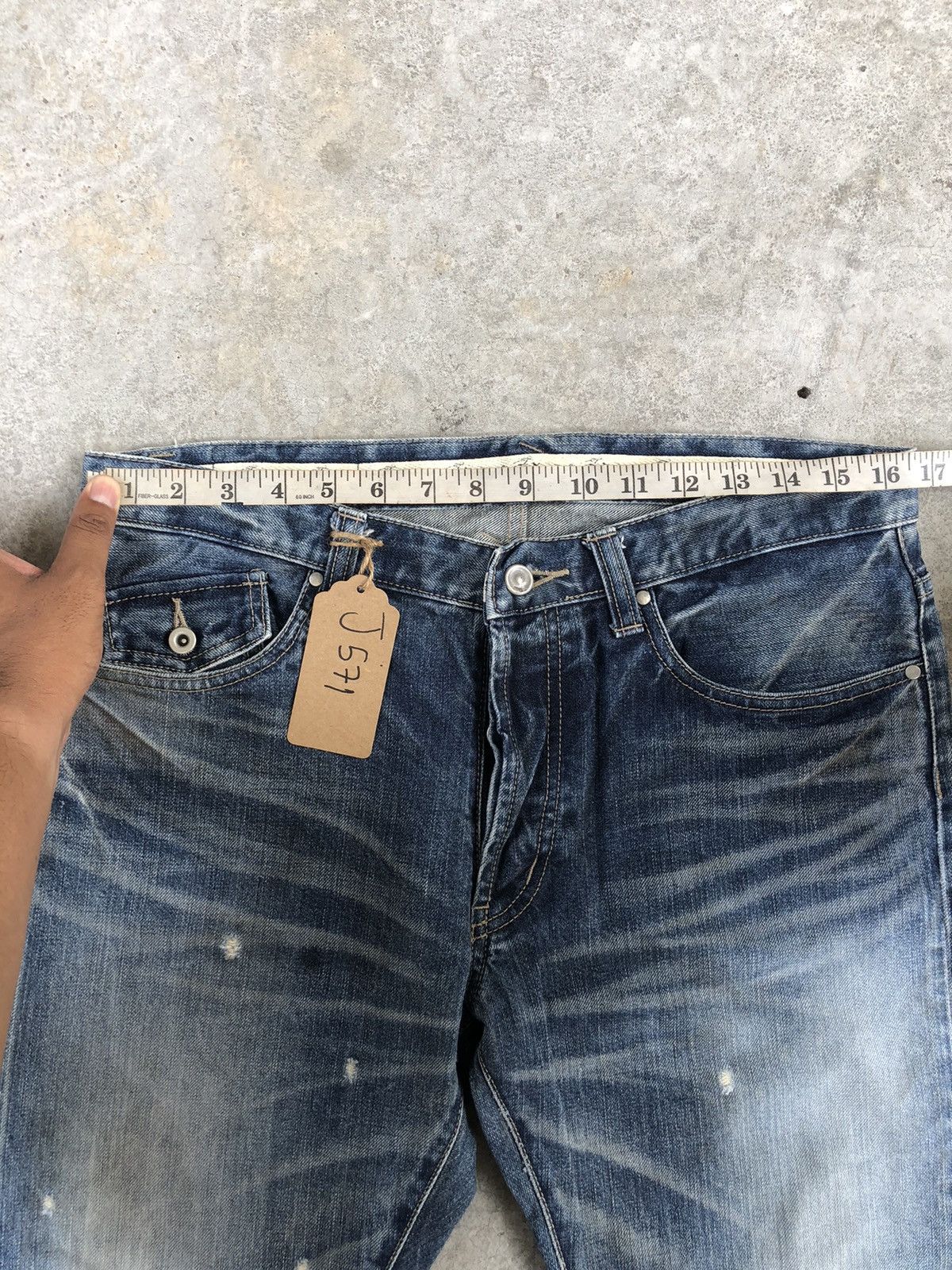 Tornado Mart Japanese Tornado Mart Distressed Jeans Slim Cut Size US 33 - 15 Thumbnail