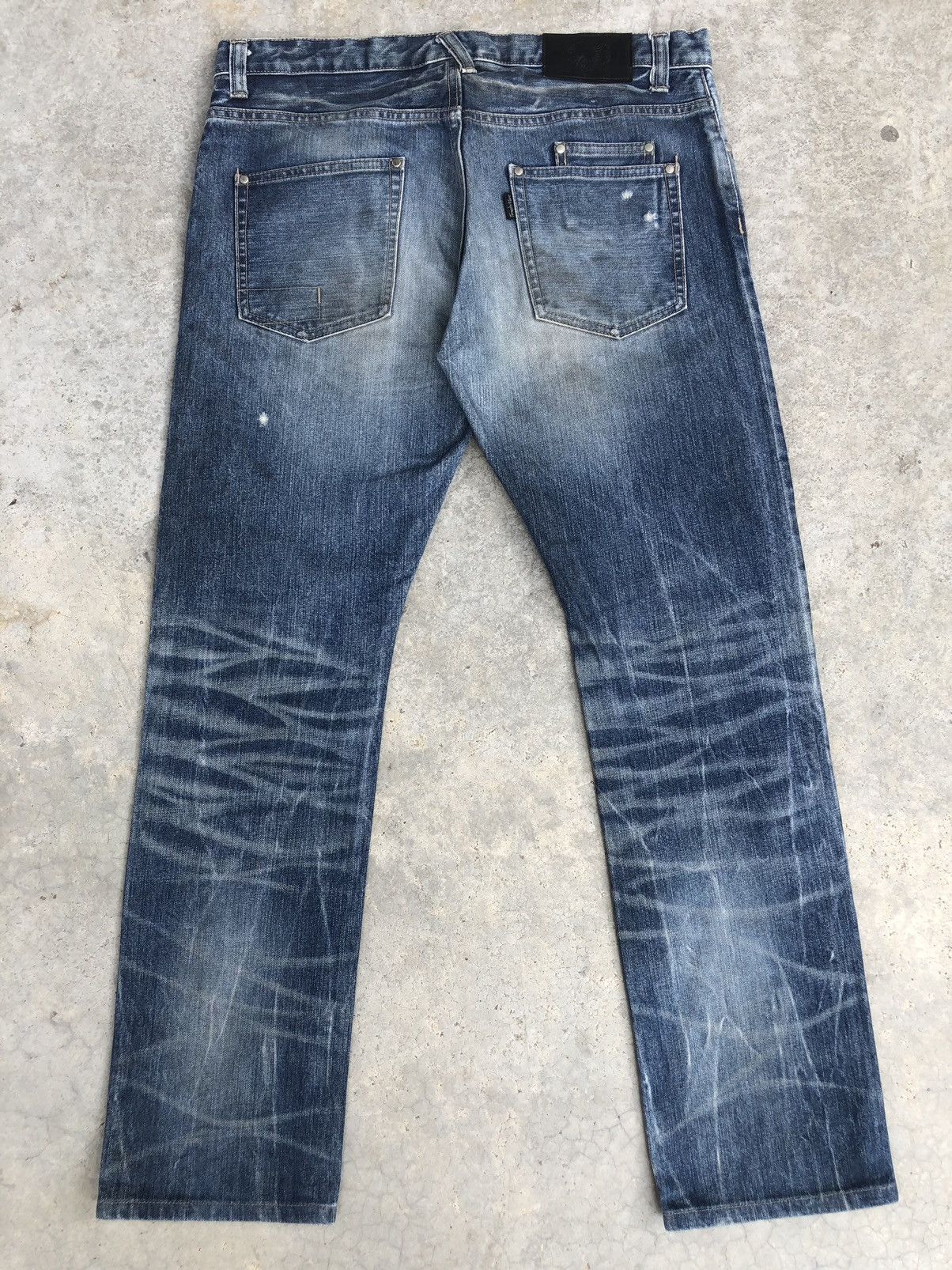 Tornado Mart Japanese Tornado Mart Distressed Jeans Slim Cut Size US 33 - 2 Thumbnail