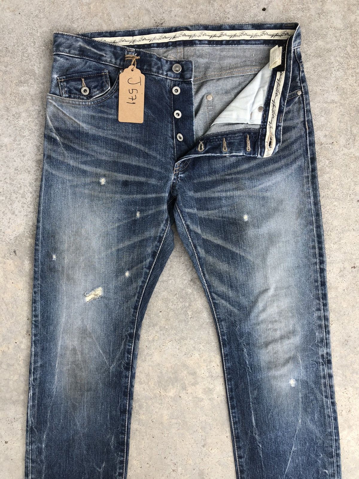 Tornado Mart Japanese Tornado Mart Distressed Jeans Slim Cut Size US 33 - 3 Thumbnail
