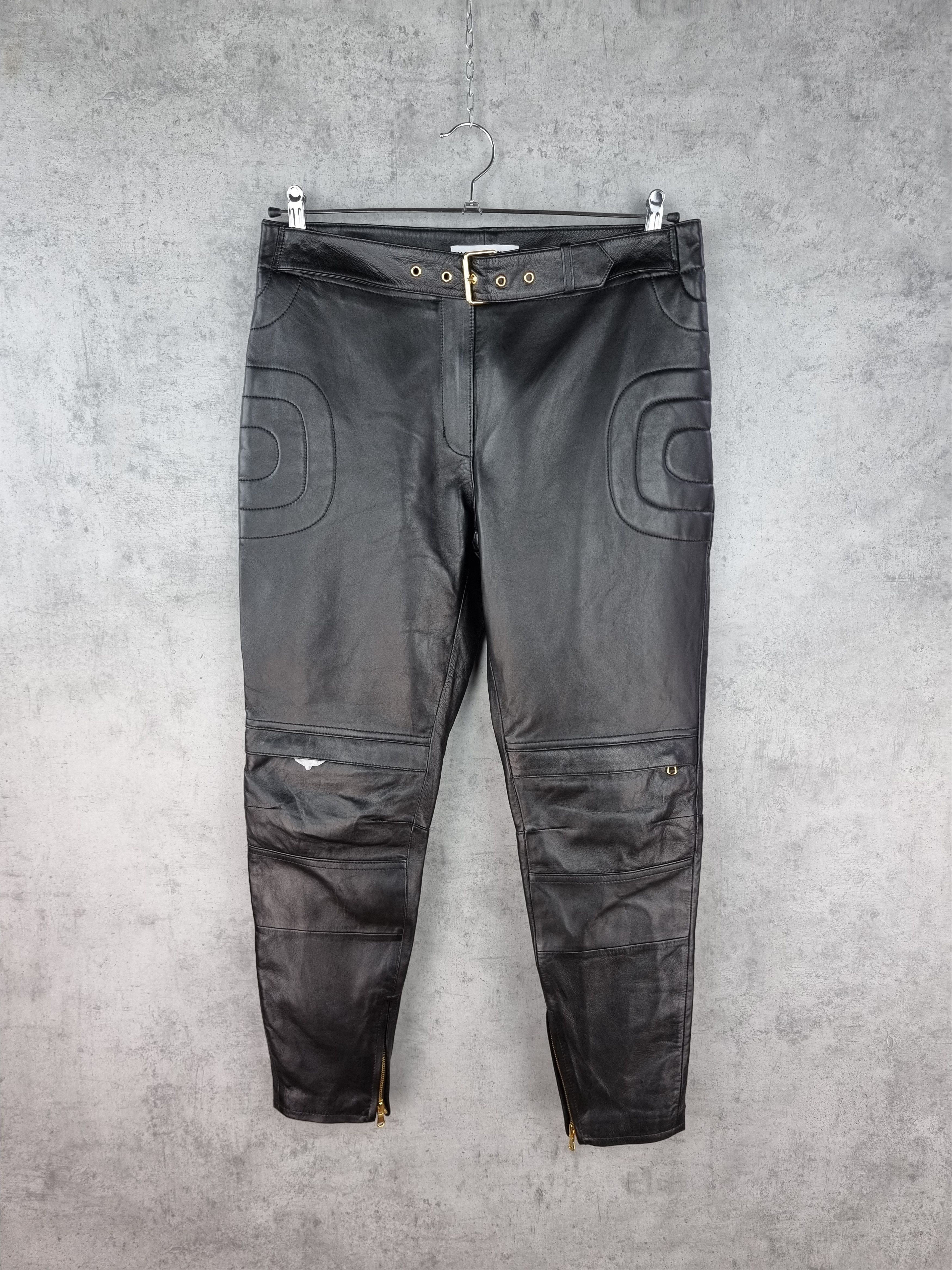 Genuine Leather × Leather × Moschino RARE Leather Biker Pants by H&M x Moschino Size US 32 / EU 48 - 1 Thumbnail