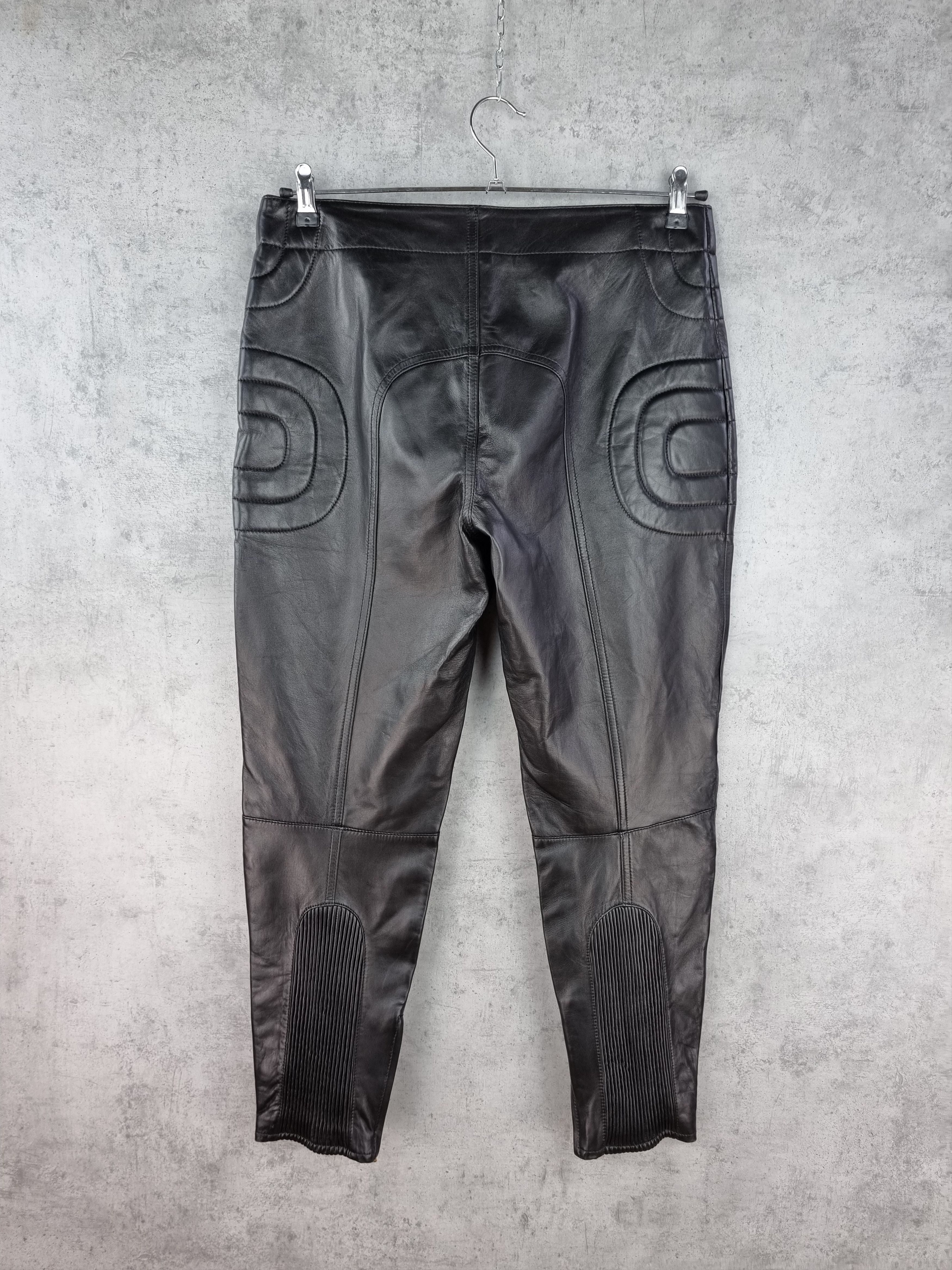 Genuine Leather × Leather × Moschino RARE Leather Biker Pants by H&M x Moschino Size US 32 / EU 48 - 2 Thumbnail