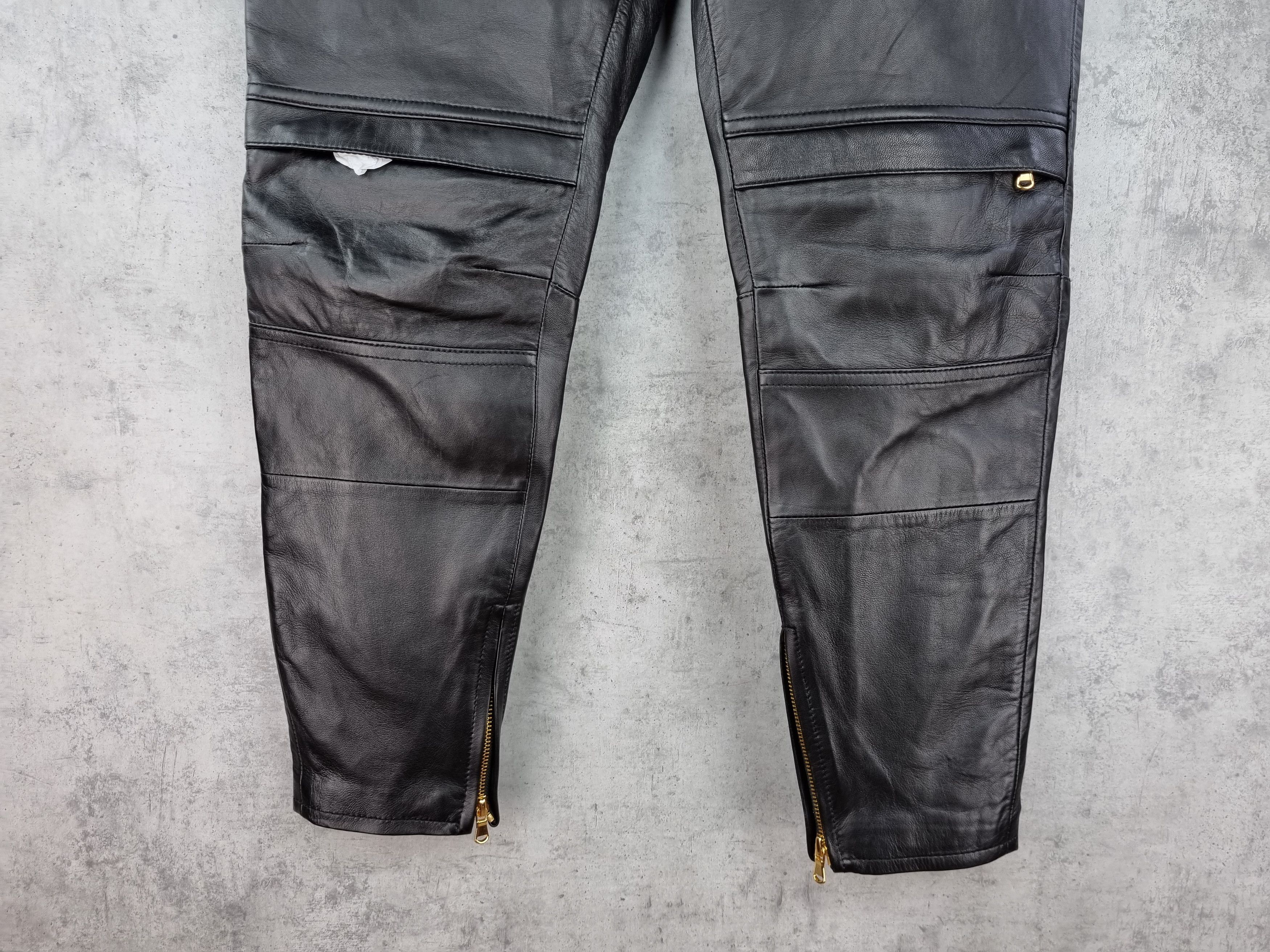 Genuine Leather × Leather × Moschino RARE Leather Biker Pants by H&M x Moschino Size US 32 / EU 48 - 5 Thumbnail