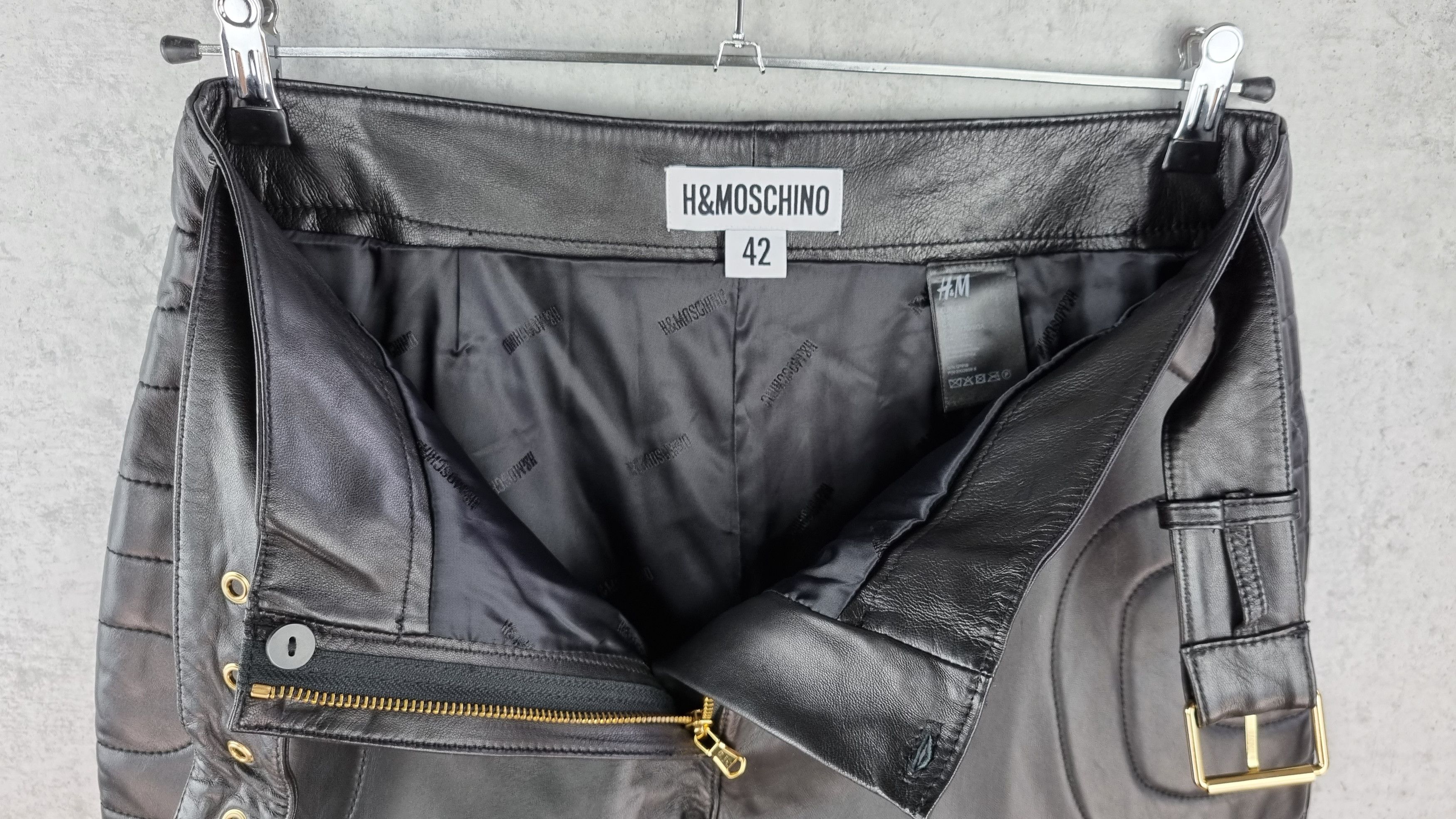 Genuine Leather × Leather × Moschino RARE Leather Biker Pants by H&M x Moschino Size US 32 / EU 48 - 7 Thumbnail