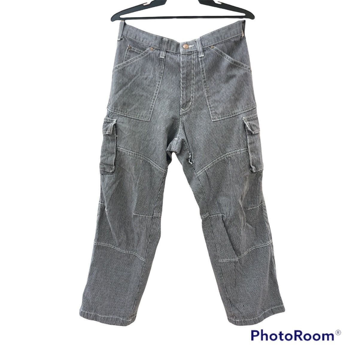 Japanese Brand DOGMAN Hickory Stripe Multipocket Cargo tactical pants Size US 32 / EU 48 - 3 Thumbnail