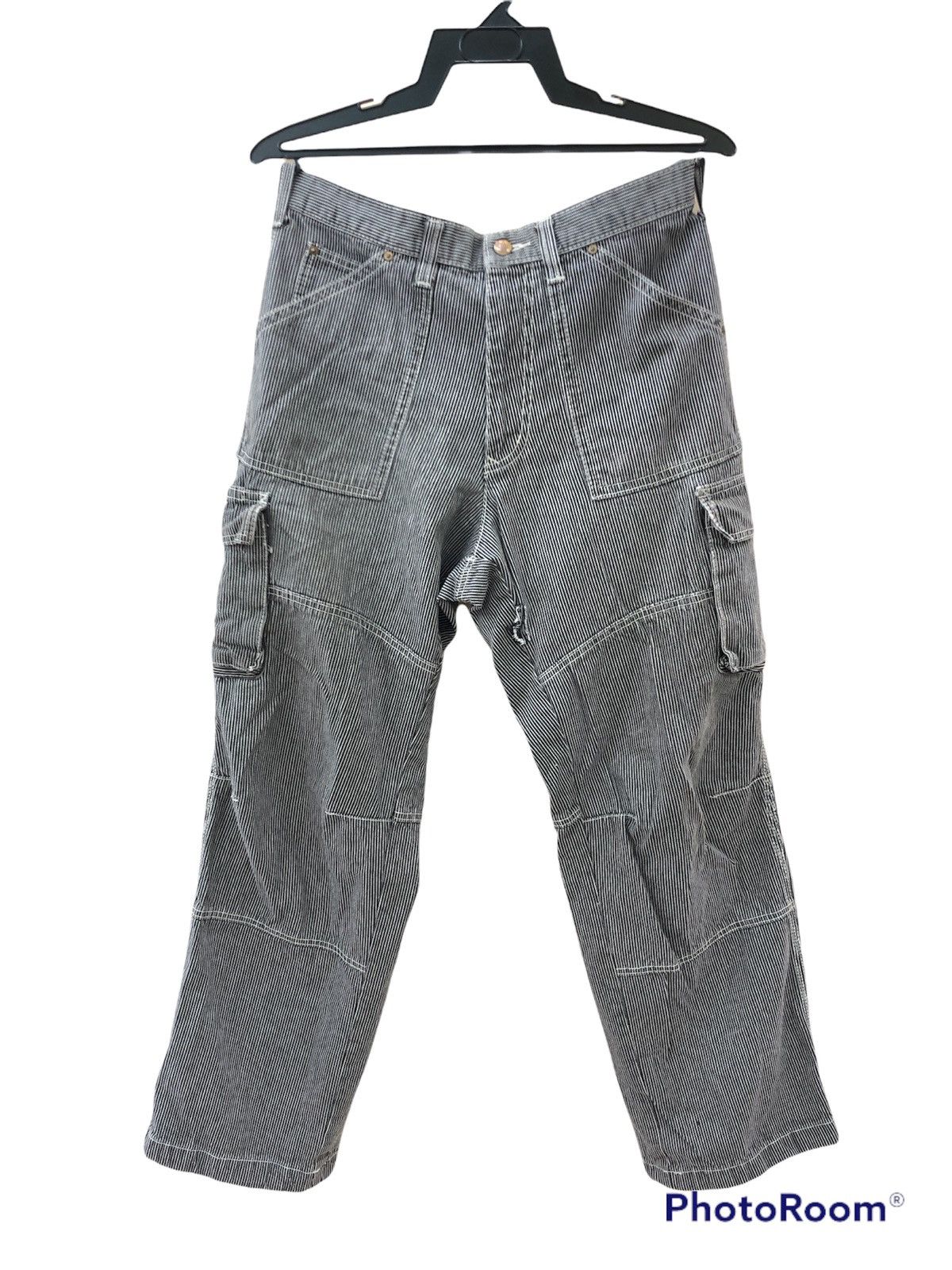 Japanese Brand DOGMAN Hickory Stripe Multipocket Cargo tactical pants Size US 32 / EU 48 - 1 Thumbnail