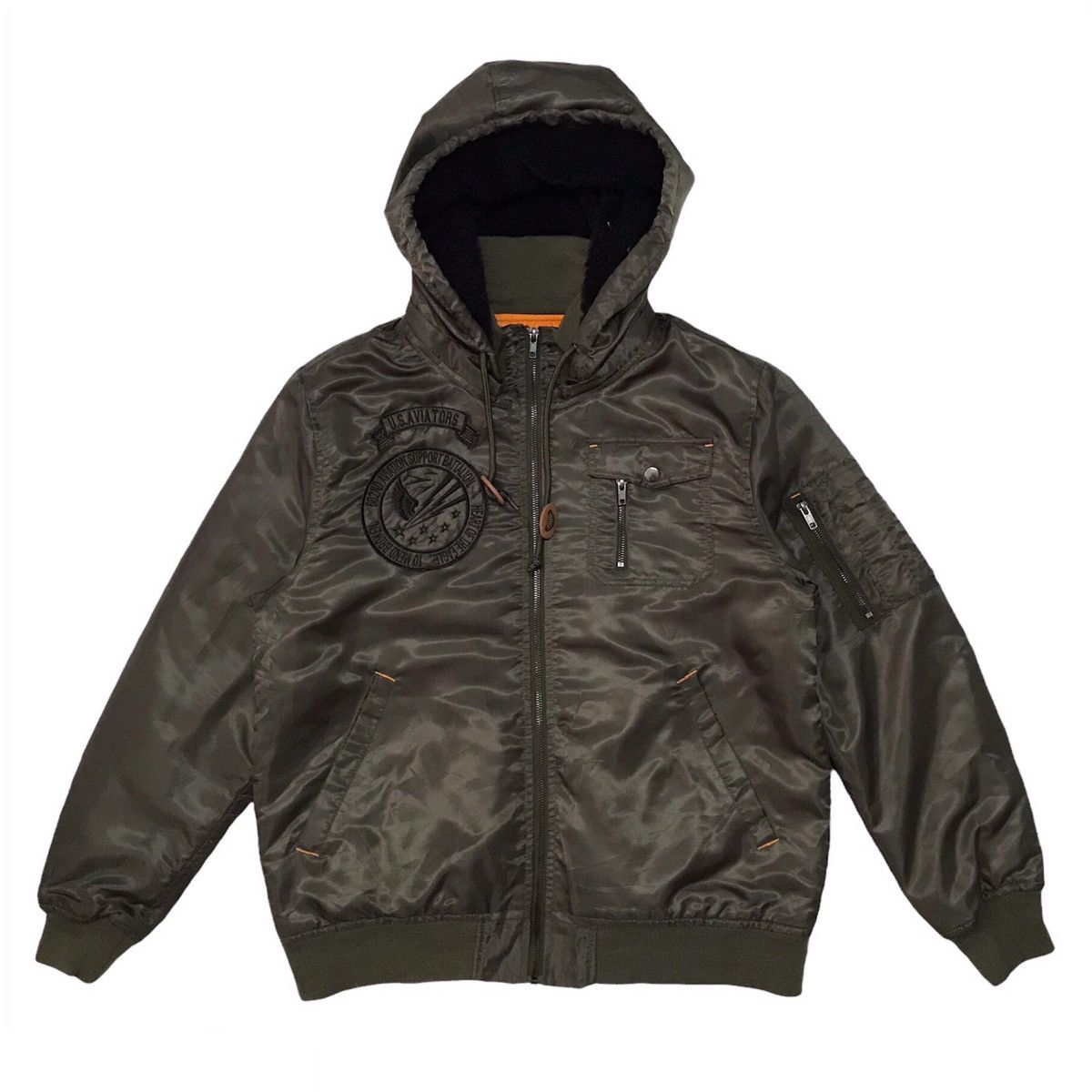 Aviator Nation Oilcake US Aviators Bomber Like Jacket Detached Hoodie Size US XL / EU 56 / 4 - 1 Thumbnail