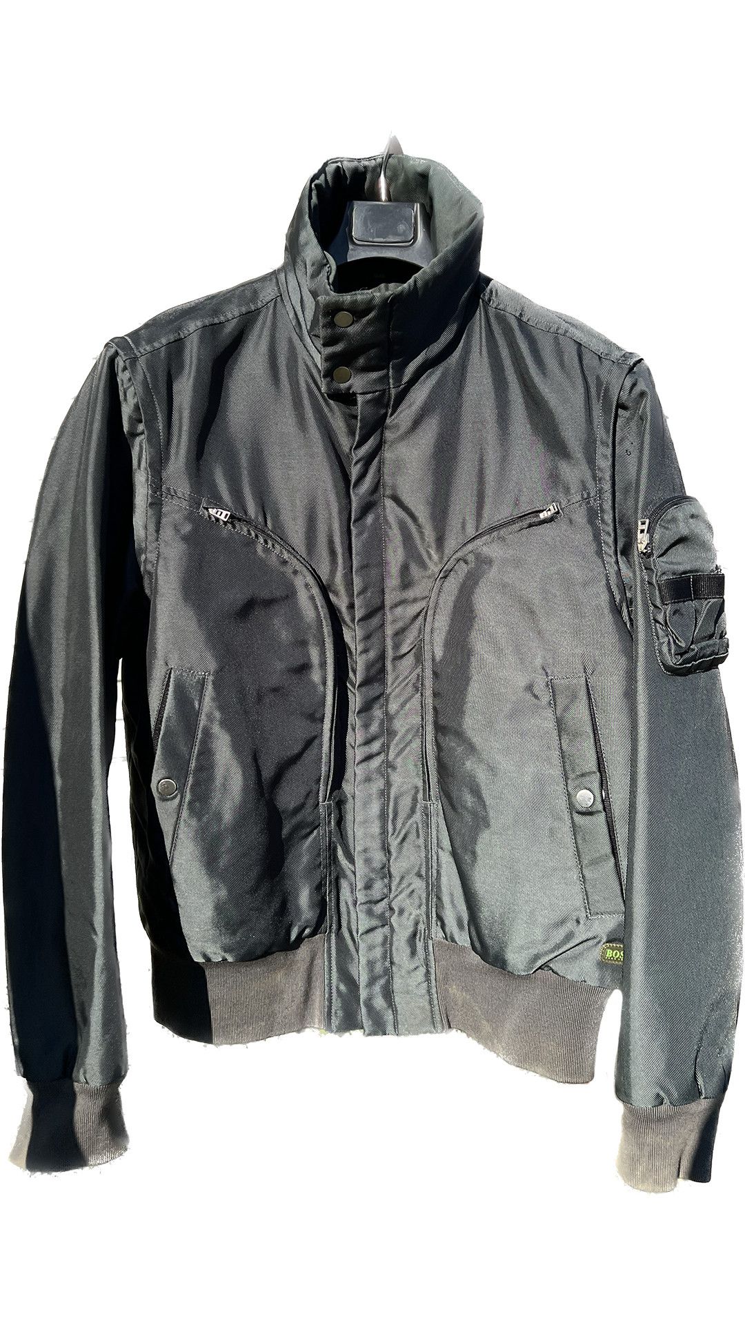 Hugo Boss × Vintage Curved Zipper Pocket Bomber Jacket Size US M / EU 48-50 / 2 - 4 Thumbnail