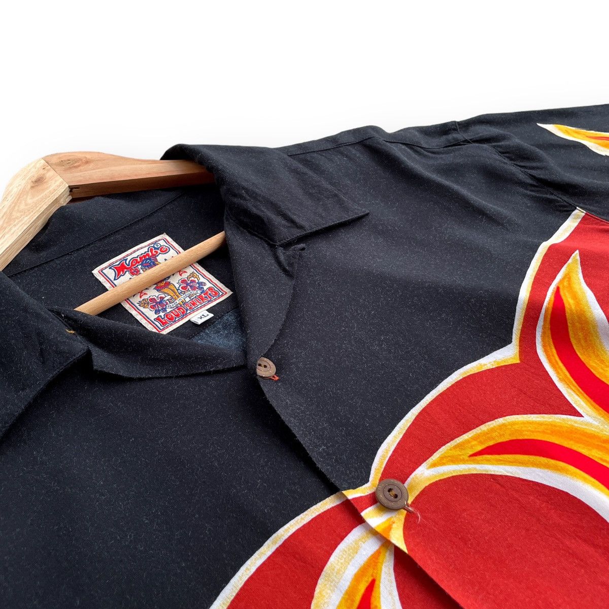 Mambo × Vintage Rare Vintage 90s Mambo Loud Shirts Flame Relaxed Shirt Size US XL / EU 56 / 4 - 2 Thumbnail