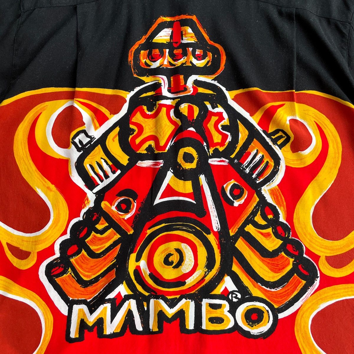 Mambo × Vintage Rare Vintage 90s Mambo Loud Shirts Flame Relaxed Shirt Size US XL / EU 56 / 4 - 6 Thumbnail