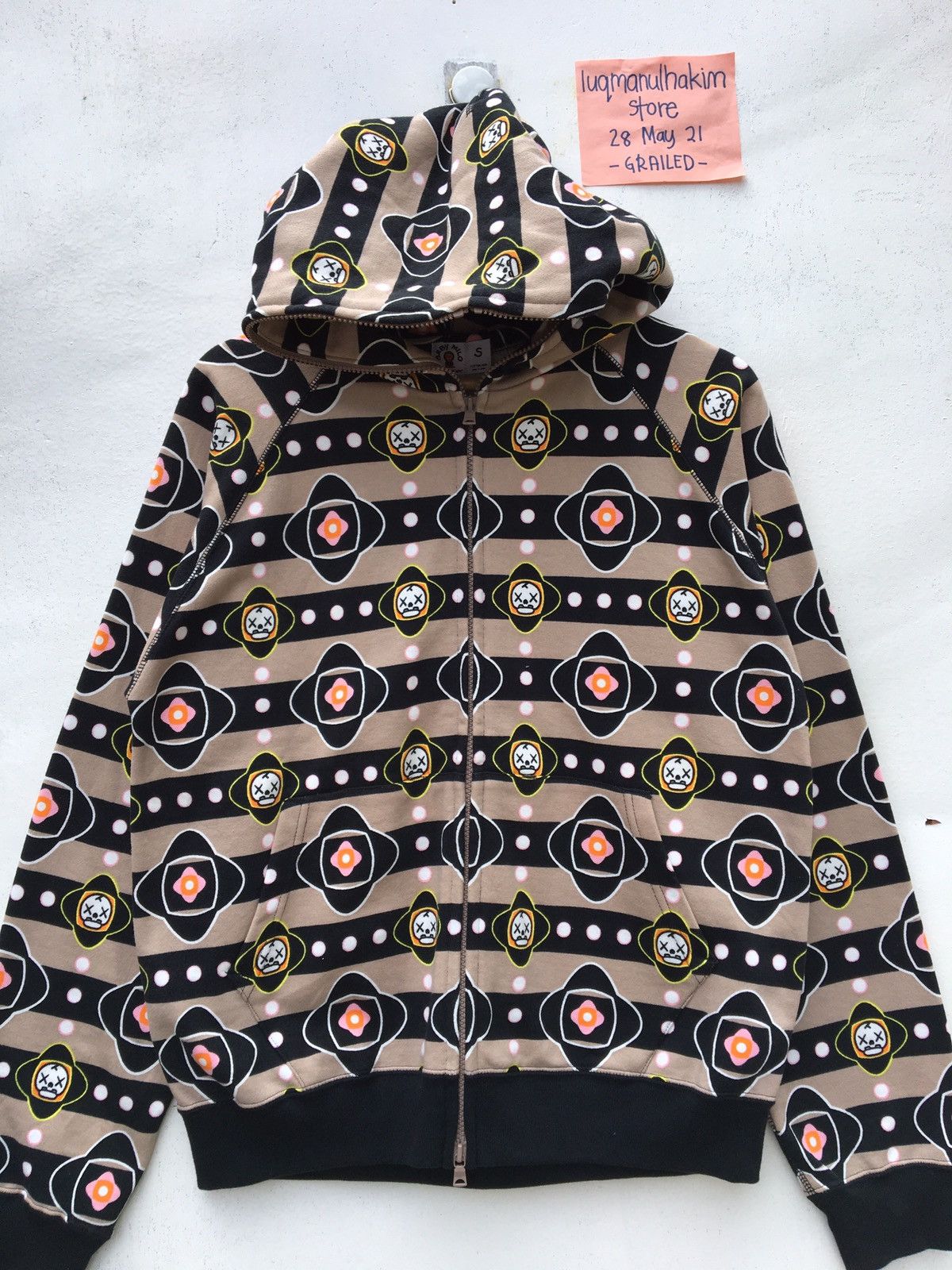 BAPE x kaws milo monogram full zip hoodie A Bathing Ape Size L