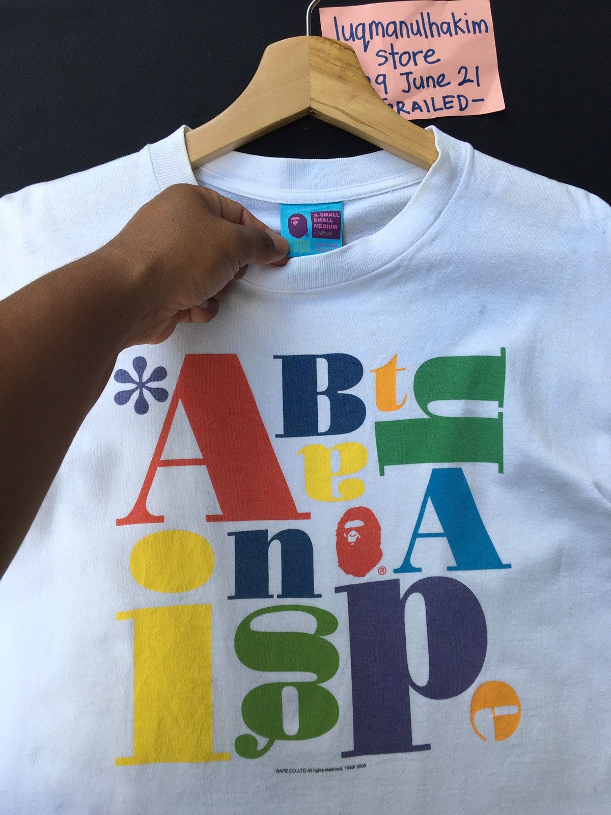 Bape Multicolor Logo Tee (2005) Size US L / EU 52-54 / 3 - 5 Thumbnail
