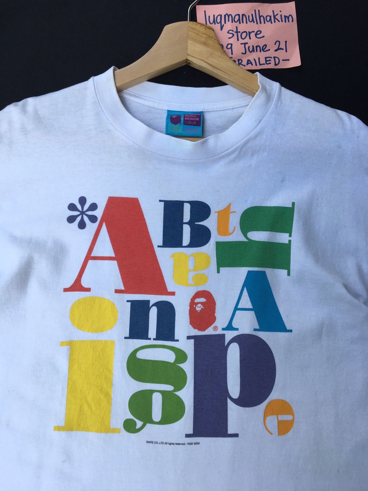Bape Multicolor Logo Tee (2005) Size US L / EU 52-54 / 3 - 4 Thumbnail