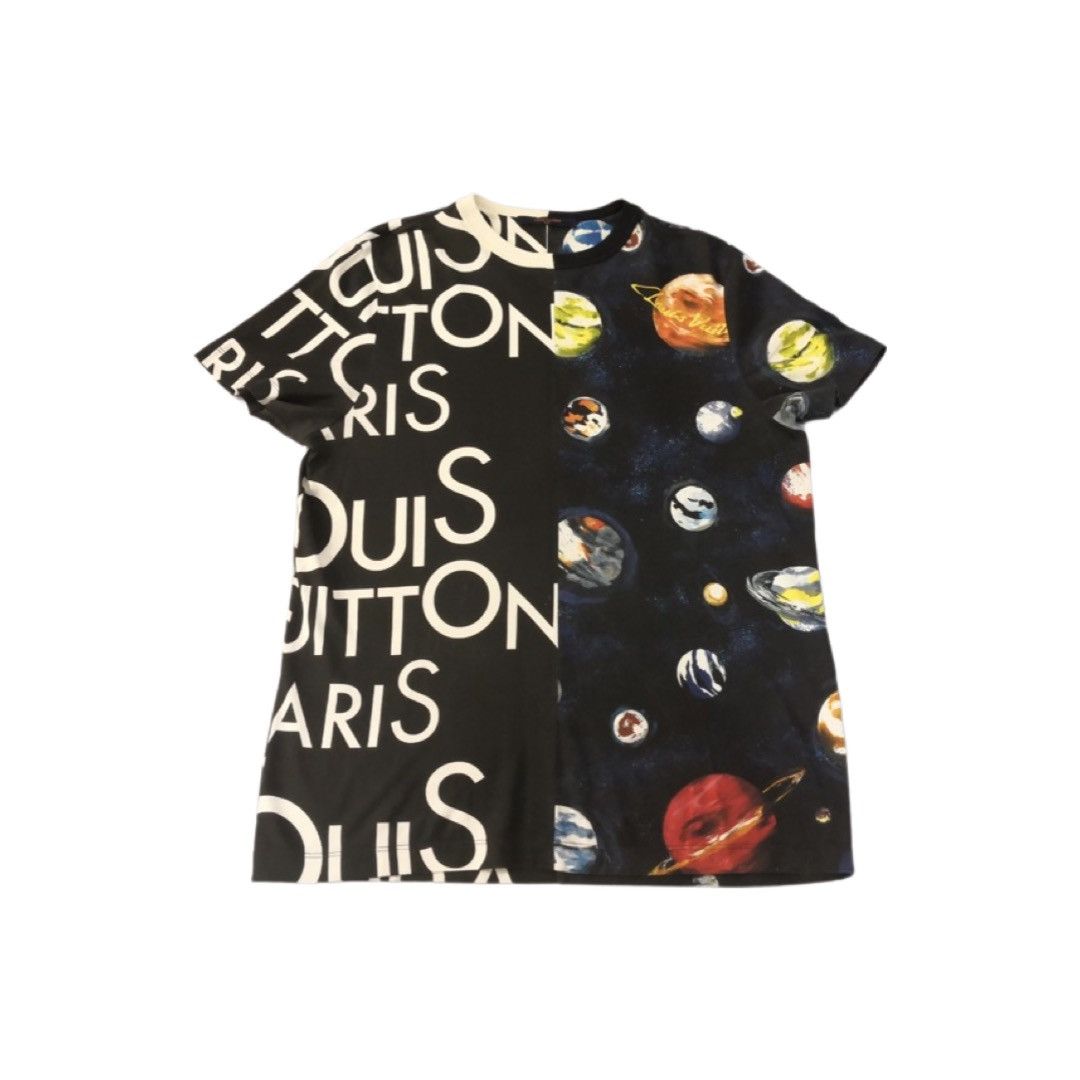 image of Louis Vuitton Planets Logo Tee in Black, Men's (Size Small)