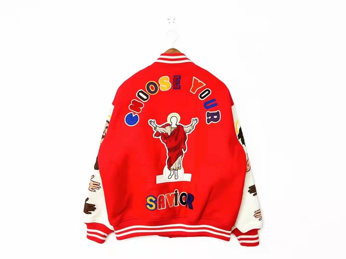 DENIM TEARS × Saint Michael Letterman varsity stadium jacket red Size US L / EU 52-54 / 3 - 2 Thumbnail