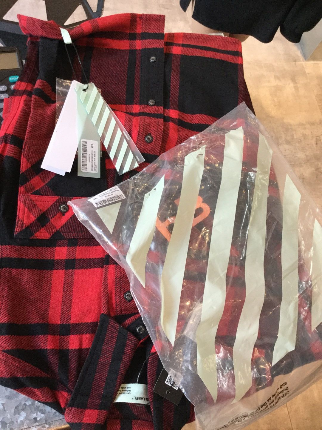 Off-White Diagonal stencil checked flannel shirt Size US XXS / EU 40 - 10 Thumbnail