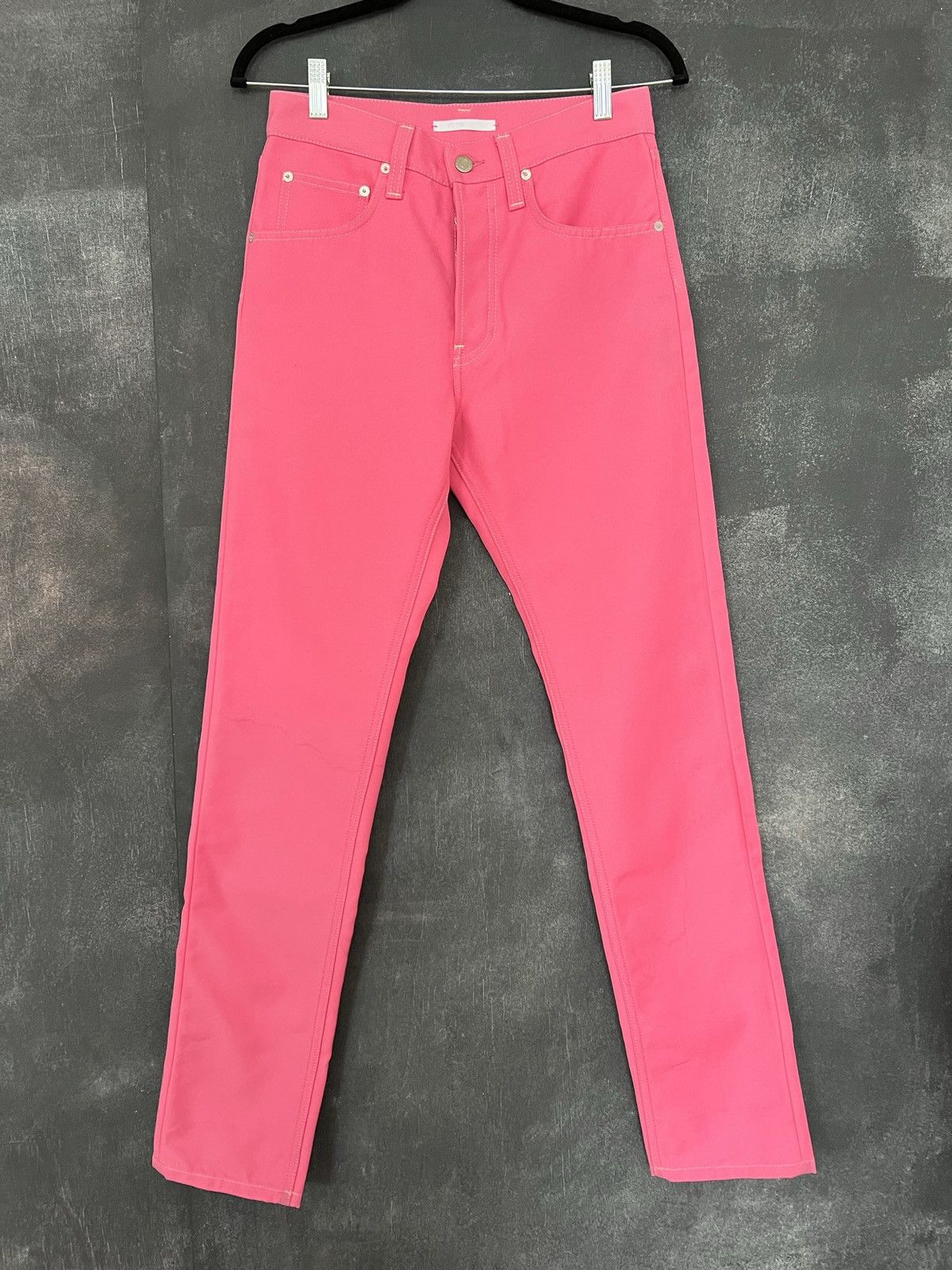 Helmut Lang Helmut Lang Pink Contrast Stitch 5 Pocket Denim Jeans Size 25" / US 0 / IT 36 - 1 Thumbnail
