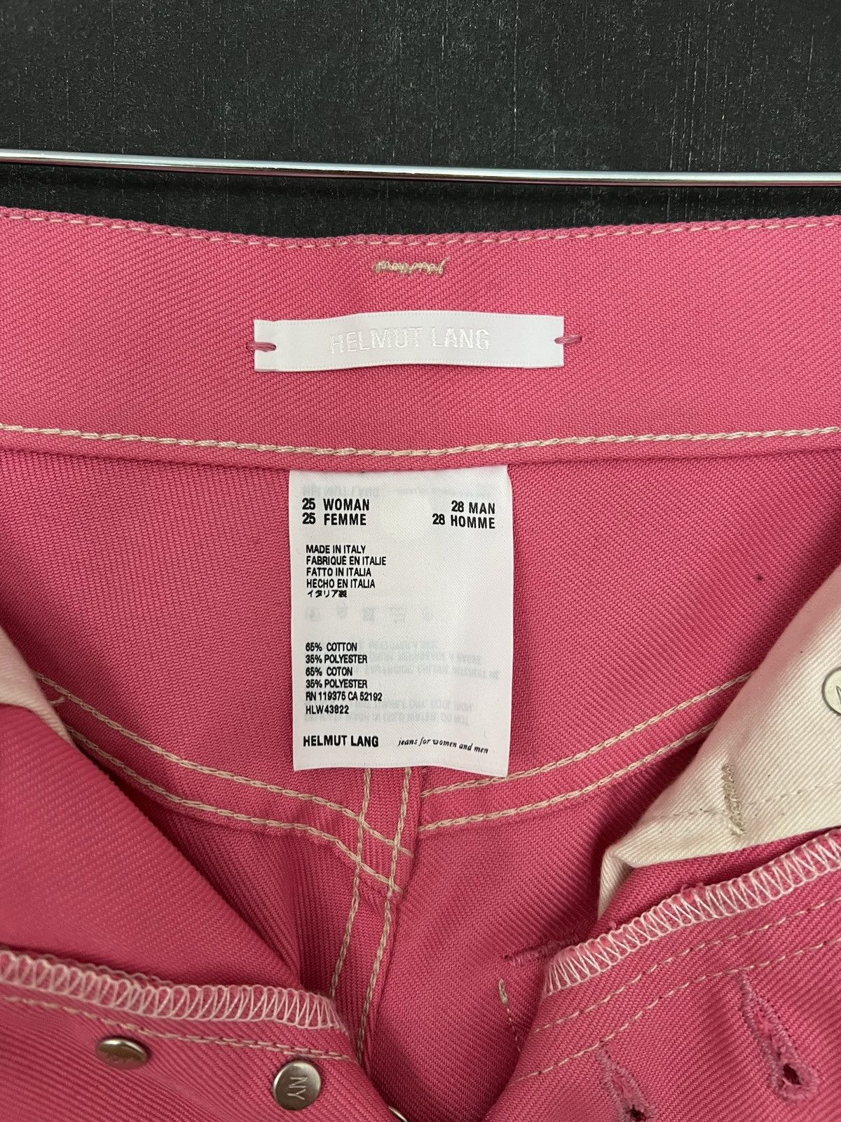 Helmut Lang Helmut Lang Pink Contrast Stitch 5 Pocket Denim Jeans Size 25" / US 0 / IT 36 - 5 Thumbnail