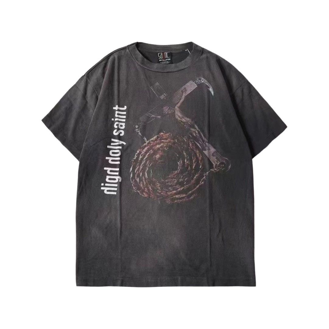 image of Saint Michael x Vintage Nine Inch Nails Anchor Tee in Black, Men's (Size Large)