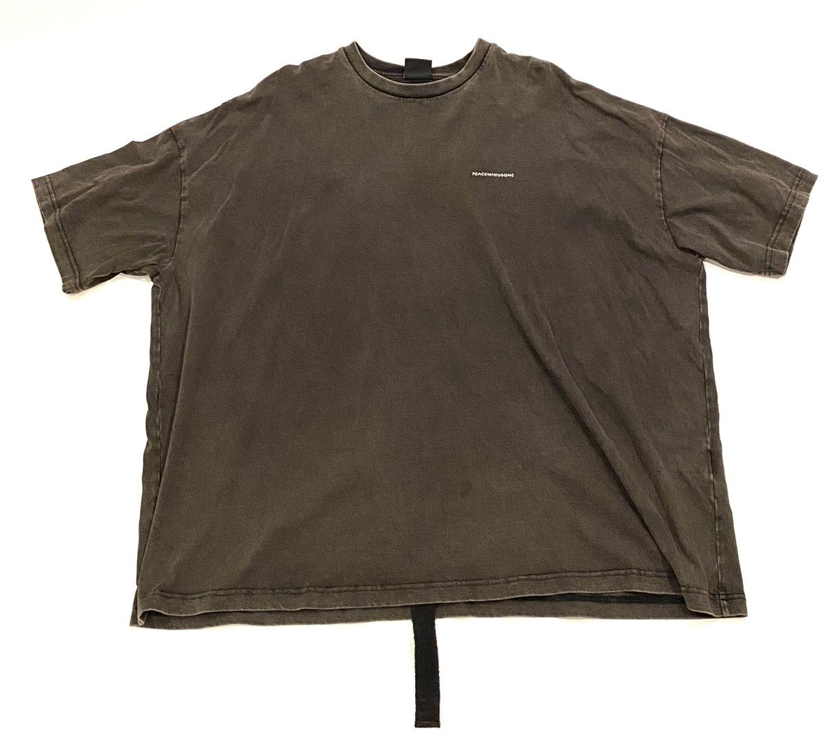 image of Peaceminusone Pmo Vintage Wash Charcoal Tee in Black, Men's (Size Large)