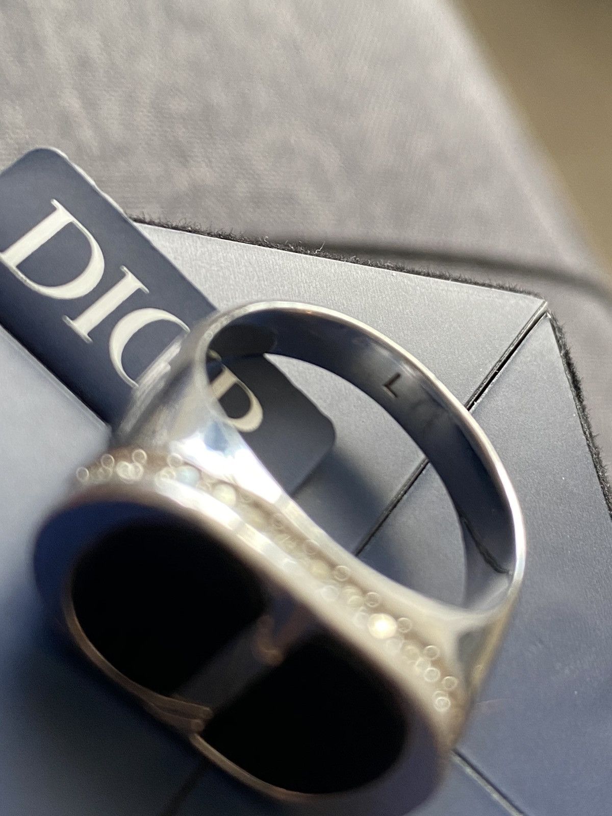 Dior Onyx crystal CD icon ring Size ONE SIZE - 10 Thumbnail