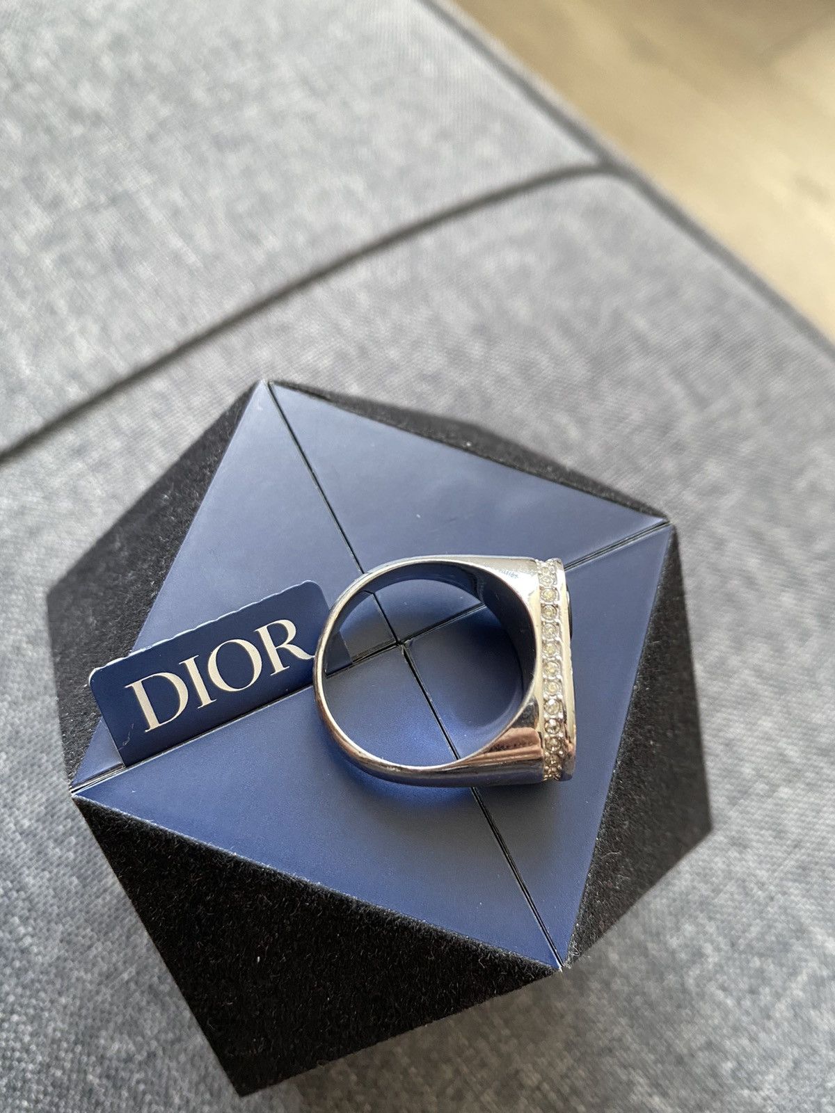 Dior Onyx crystal CD icon ring Size ONE SIZE - 3 Thumbnail
